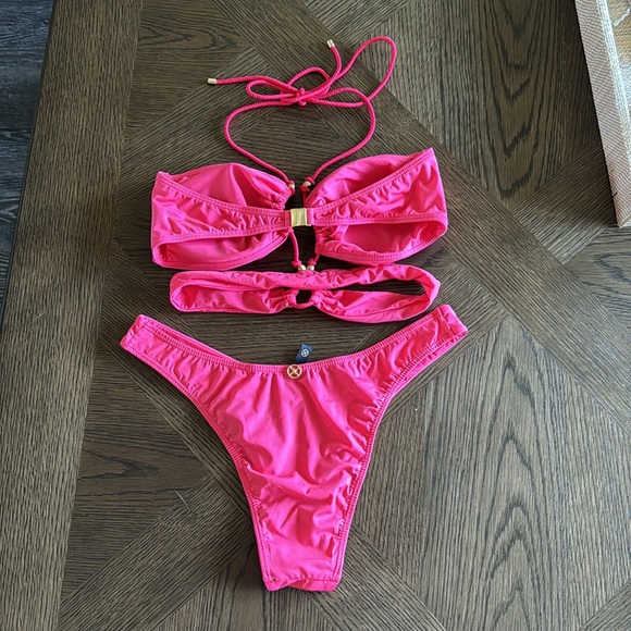 VIX PAULA HERMANNY Gi Bikini SET In Pink - Bubblegum, Large, $236 - Picture 12 of 14